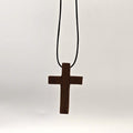 Mahogany Cross Pendant Necklase