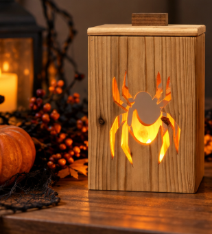 Halloween Lantern - Handmade Spider or Bat Lantern with LED Light