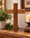 Handmade Solid Wood Cross – 12-Inch Christian Home Decor