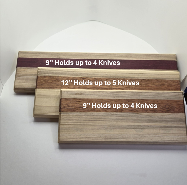 Magnetic Knife Caddy - Solid Poplar and Mahogany