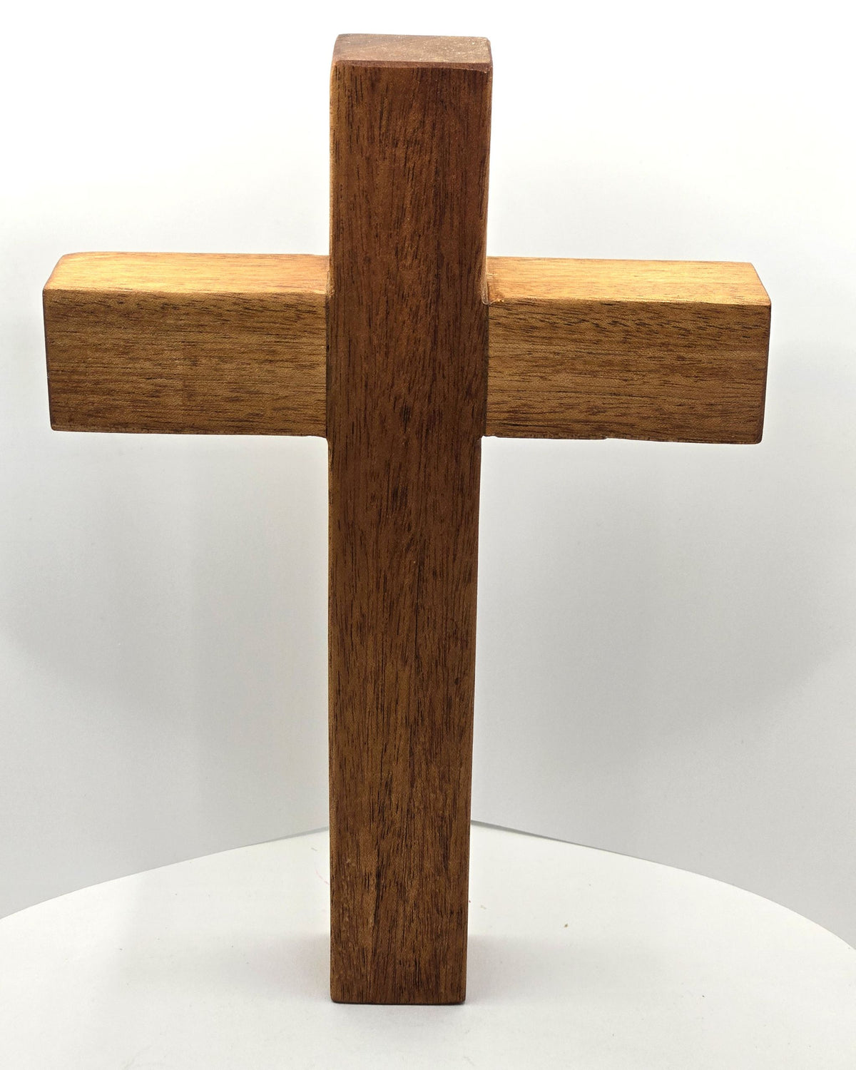 Handmade Solid Wood Cross – 12-Inch Christian Home Decor
