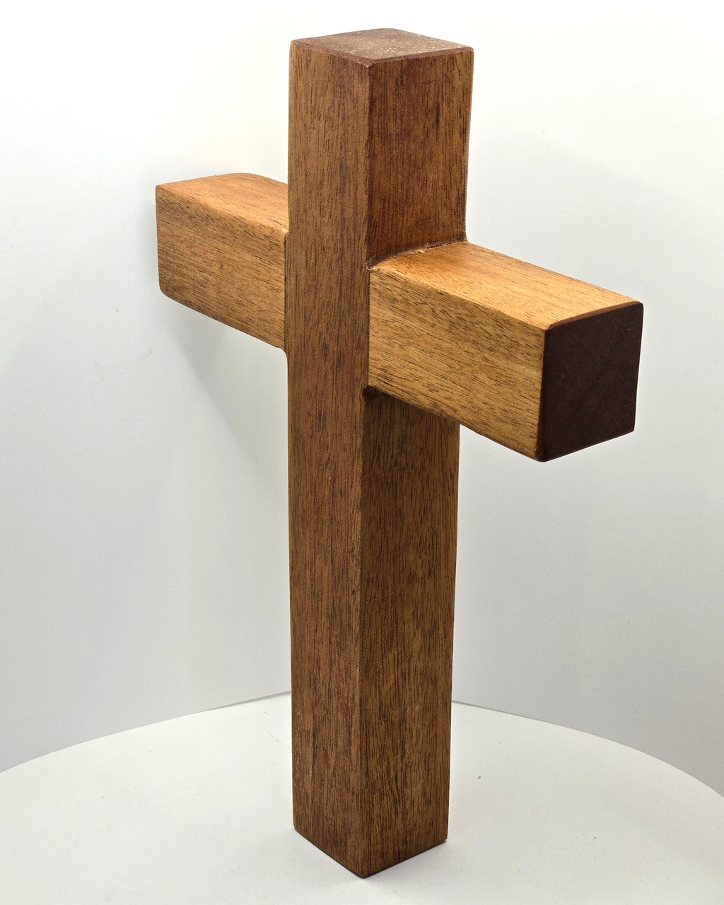Handmade Solid Wood Cross – 12-Inch Christian Home Decor
