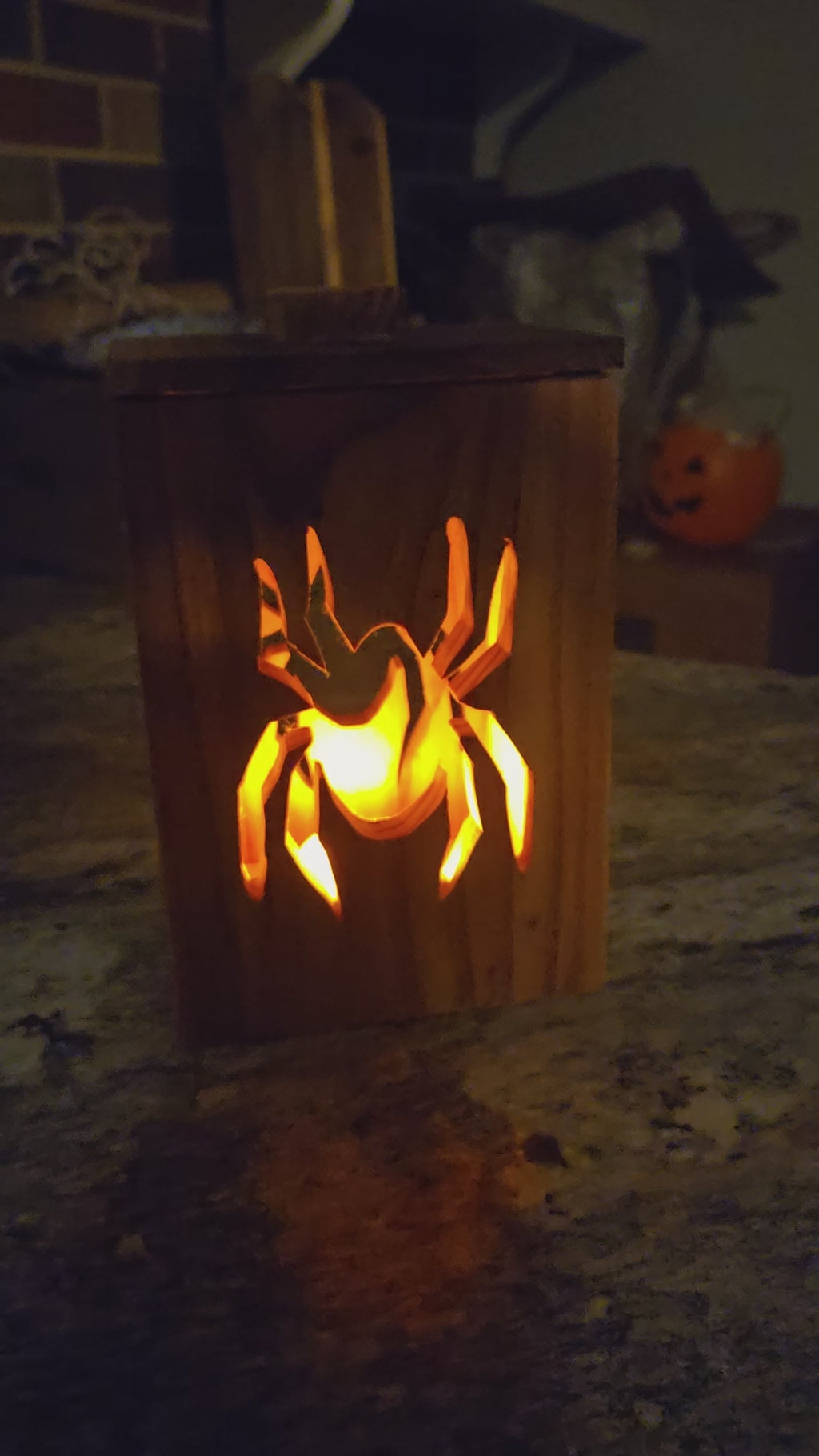 Halloween Lantern - Handmade Spider or Bat Lantern with LED Light