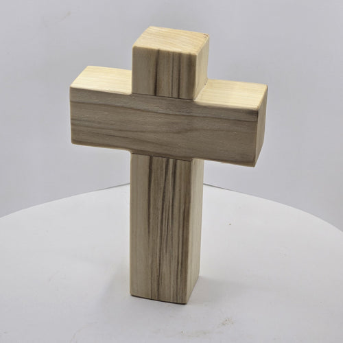 7-inch Solid Wood Cross – Handmade Christian Decor
