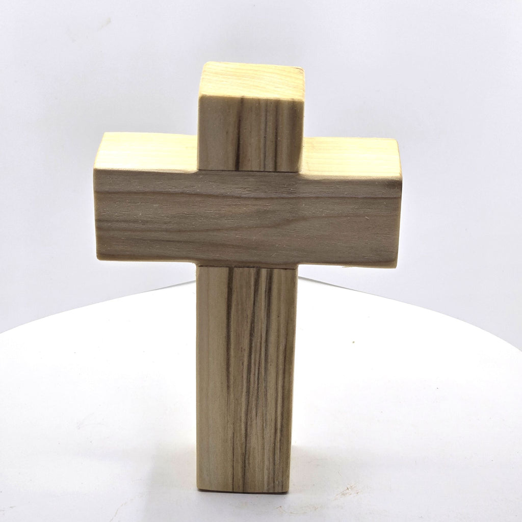 7-inch Solid Wood Cross – Handmade Christian Decor