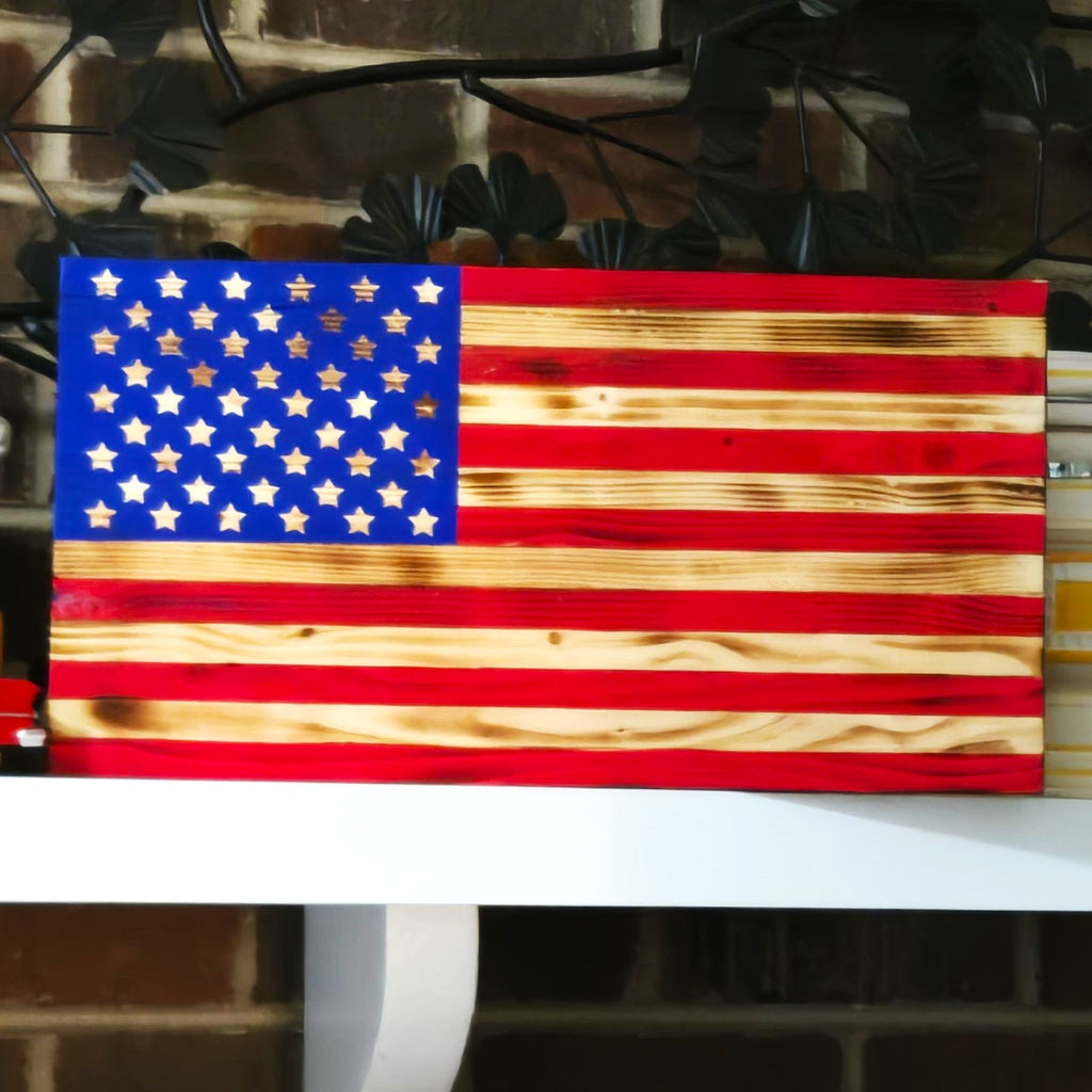 Rustic Wooden American Flag